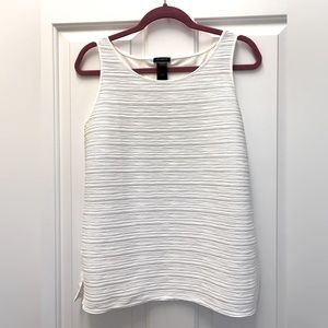 Ann Taylor Classy Shell Tank Top, Front Lined, Cream, Size S